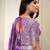 purple organza printed lehenga choli with dupatta