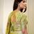 yellow organza printed lehenga choli with dupatta