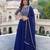 blue georgette plain lehenga choli with dupatta
