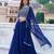 blue georgette plain lehenga choli with dupatta