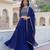 blue georgette plain lehenga choli with dupatta