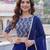 blue georgette plain lehenga choli with dupatta