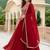 red georgette plain lehenga choli with dupatta