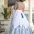 white satin embroidered lehenga choli with dupatta