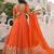 orange georgette embroidered lehenga choli with dupatta