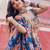 blue organza embroidered lehenga choli with dupatta