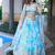 sky blue organza embroidered lehenga choli with dupatta
