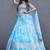 sky blue organza embroidered lehenga choli with dupatta