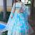 sky blue organza embroidered lehenga choli with dupatta