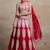 red georgette embroidered lehenga choli with dupatta