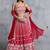 red georgette embroidered lehenga choli with dupatta