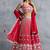 red georgette embroidered lehenga choli with dupatta