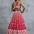 red georgette embroidered lehenga choli with dupatta