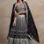 black georgette embroidered lehenga choli with dupatta
