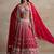 red georgette embroidered lehenga choli with dupatta