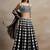 black georgette embroidered lehenga choli with dupatta