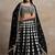 black georgette embroidered lehenga choli with dupatta