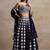 dark purple georgette embroidered lehenga choli with dupatta
