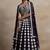 dark purple georgette embroidered lehenga choli with dupatta