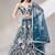 teal blue net embroidered lehenga choli with dupatta