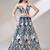 teal blue net embroidered lehenga choli with dupatta