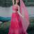 pink organza embroidered lehenga choli with dupatta