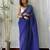 blue bandhani georgette saree with unstitched blouse