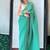 green bandhani georgette saree with unstitched blouse