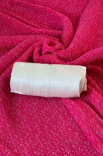 pink bandhani georgette saree with unstitched blouse
