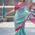 sky blue bandhani moss silk saree with unstitched blouse