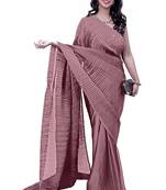 pink solid satin saree with unstitched blouse