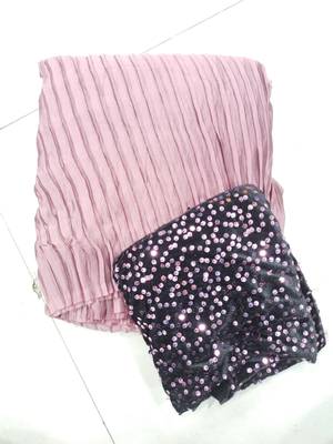 pink solid satin saree with unstitched blouse 2