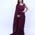wine solid satin saree with unstitched blouse