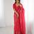 pink foil print georgette saree with unstitched blouse