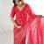 pink foil print georgette saree with unstitched blouse