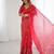 pink foil print georgette saree with unstitched blouse