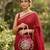 maroon pearl embroidered potli bag 