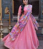 Art  Silk Sequins Embroidered Lehenga choli with dupatta
