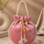 pastel pink pearl embroidered potli bag 