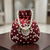 maroon pearl embroidered potli bag