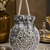 grey pearl embroidered potli bag 