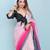 pink ombre crush georgette saree with unstitched blouse