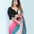 pink ombre crush georgette saree with unstitched blouse