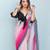 pink ombre crush georgette saree with unstitched blouse