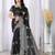black embroidered net saree with unstitched blouse