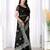 black embroidered net saree with unstitched blouse