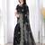 black embroidered net saree with unstitched blouse