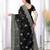 black embroidered net saree with unstitched blouse
