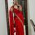 red embroidered georgette saree with unstitched blouse