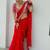 red embroidered georgette saree with unstitched blouse